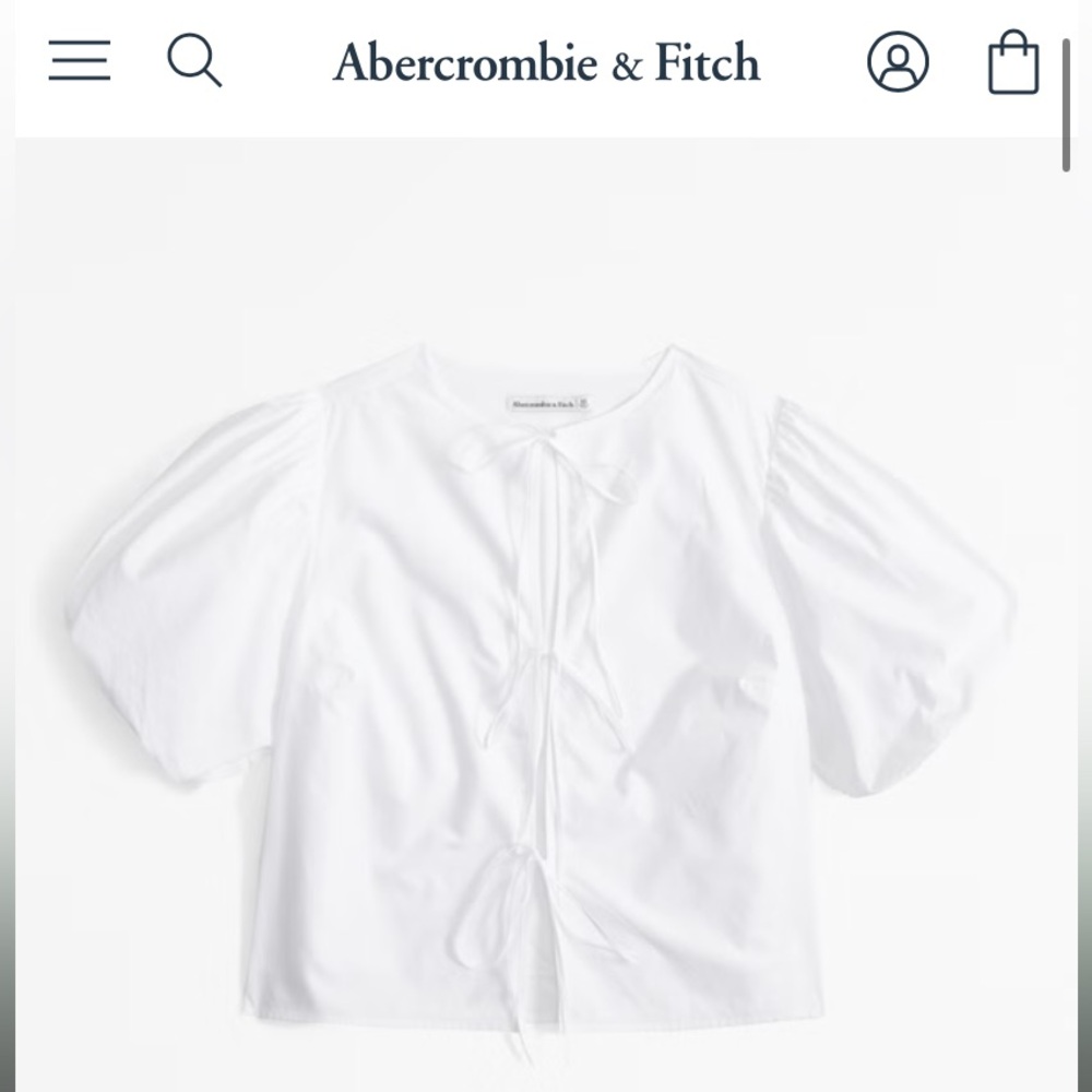 Abercrombie & Fitch Short-Sleeve Tie-Front Top